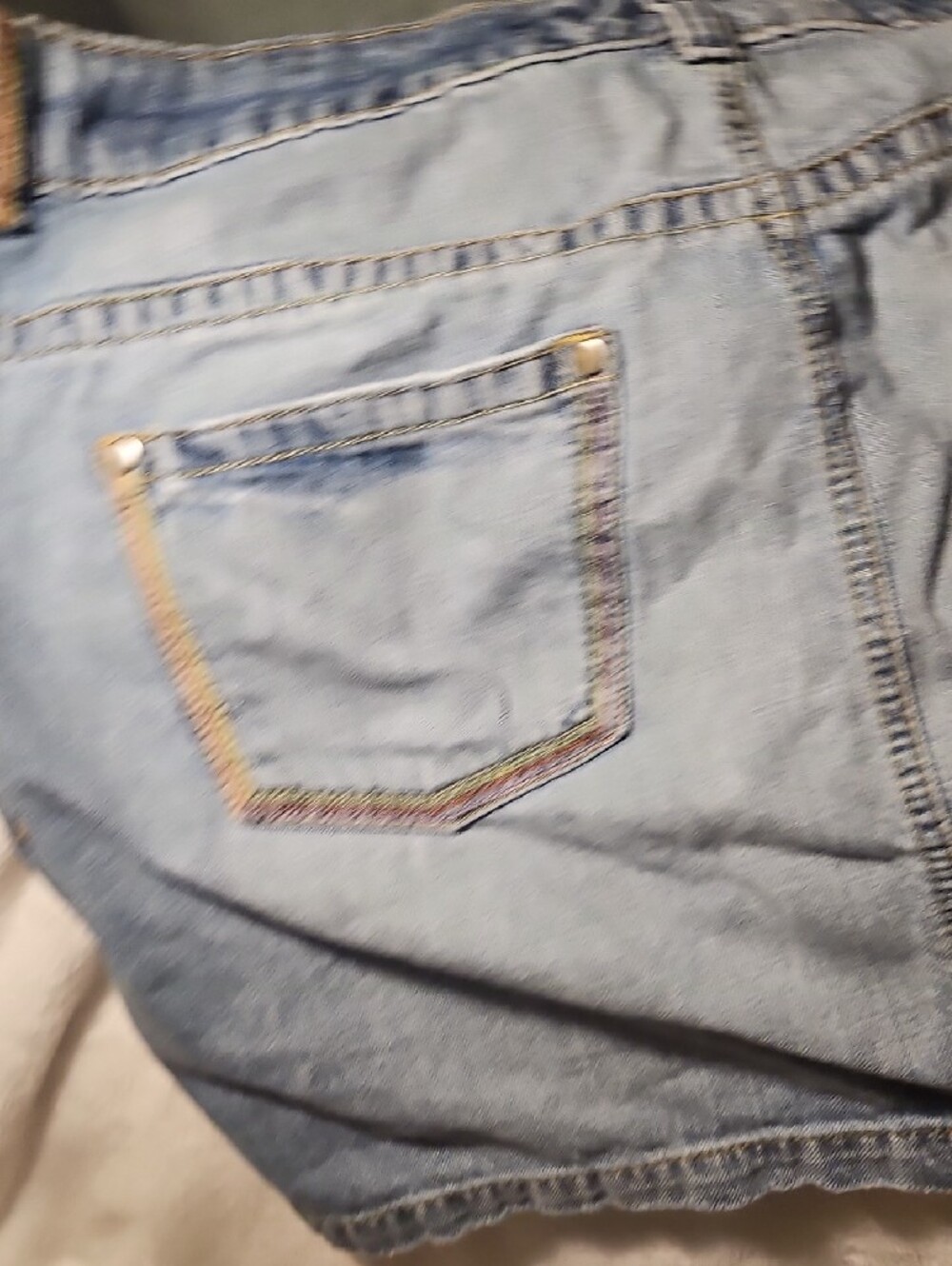 Old Navy Light Blue Denim Mini Skirt with Contrast Stitching - Picture 9 of 10